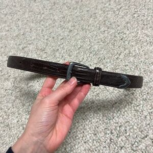 Polo Ralph Lauren RL Brown Lizard Sterling Silver Women’s Waist Belt